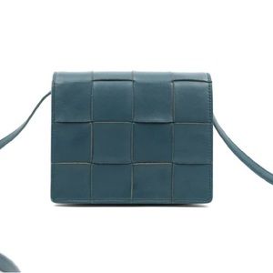 Bottega Veneta Teal Woven Mini Bag